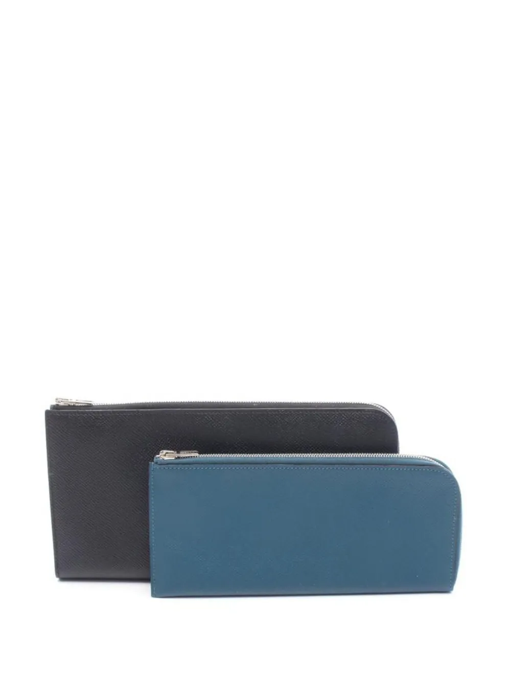 Pre-owned Hermes Remix Combine Zipped Wallet In Black