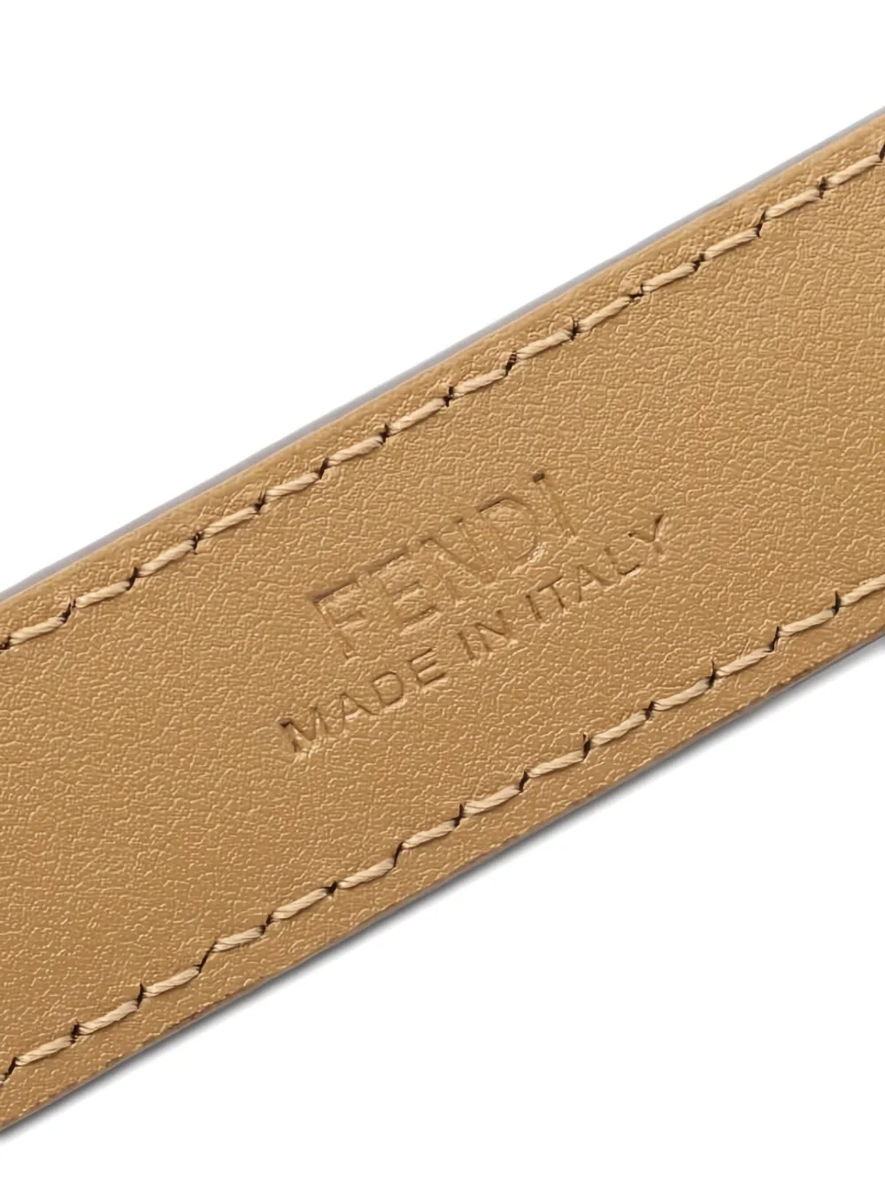 Pre-owned Fendi 2020s Ff Logo Buckle Belt In Neutral