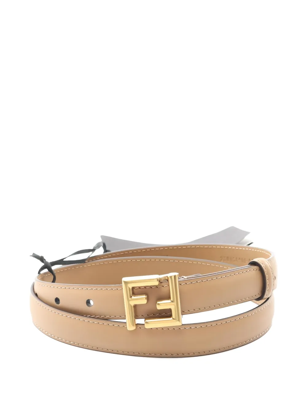 Pre-owned Fendi 2020s Ff Logo Buckle Belt In Neutral