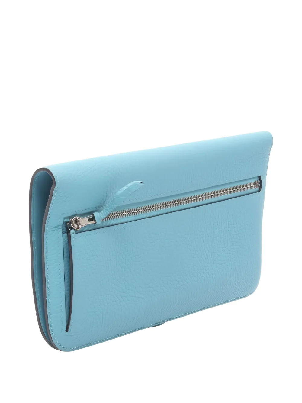 Pre-owned Hermes 2019 Dogon Bi-fold Long Wallet In Blue