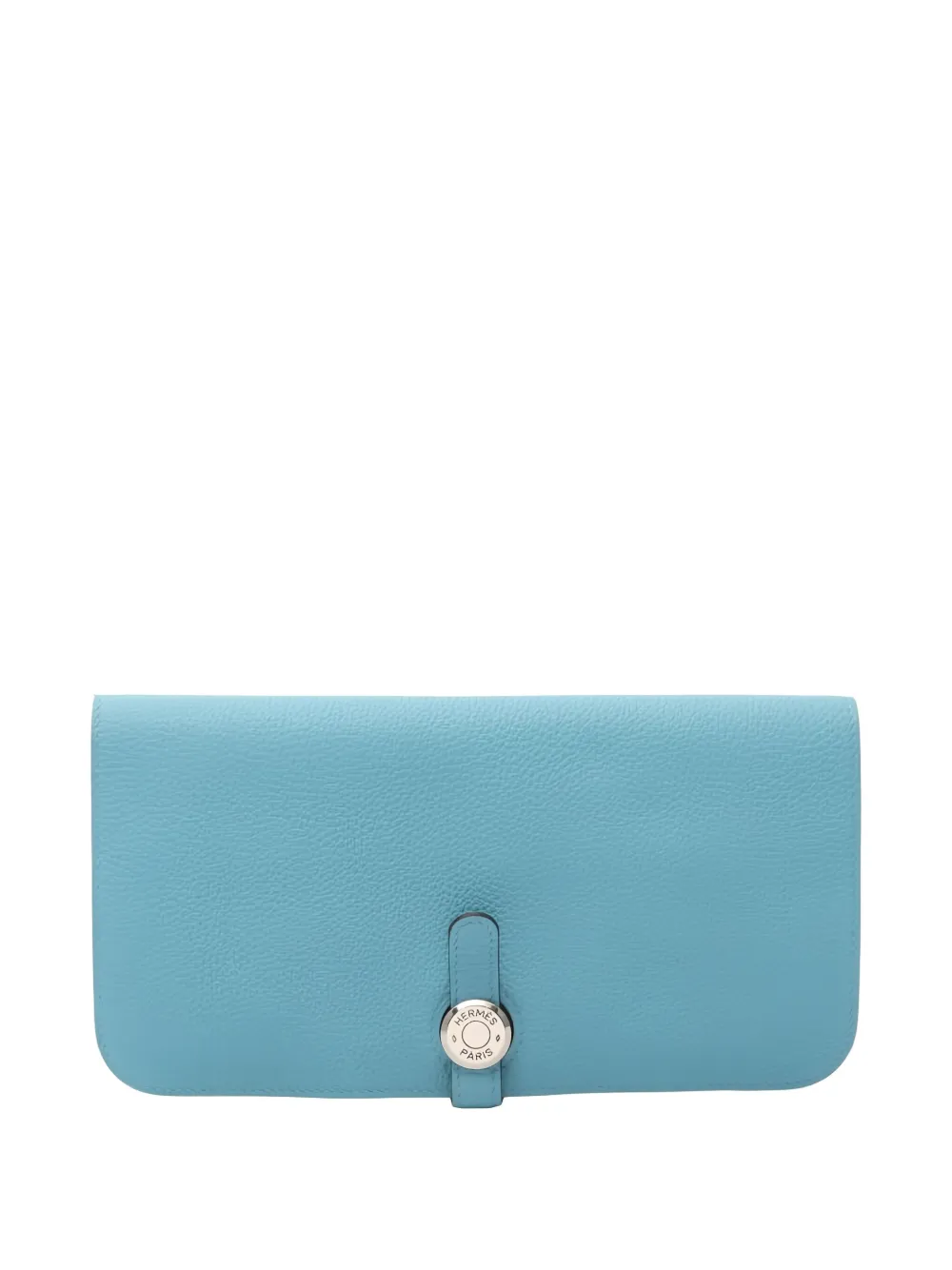 Pre-owned Hermes 2019 Dogon Bi-fold Long Wallet In Blue