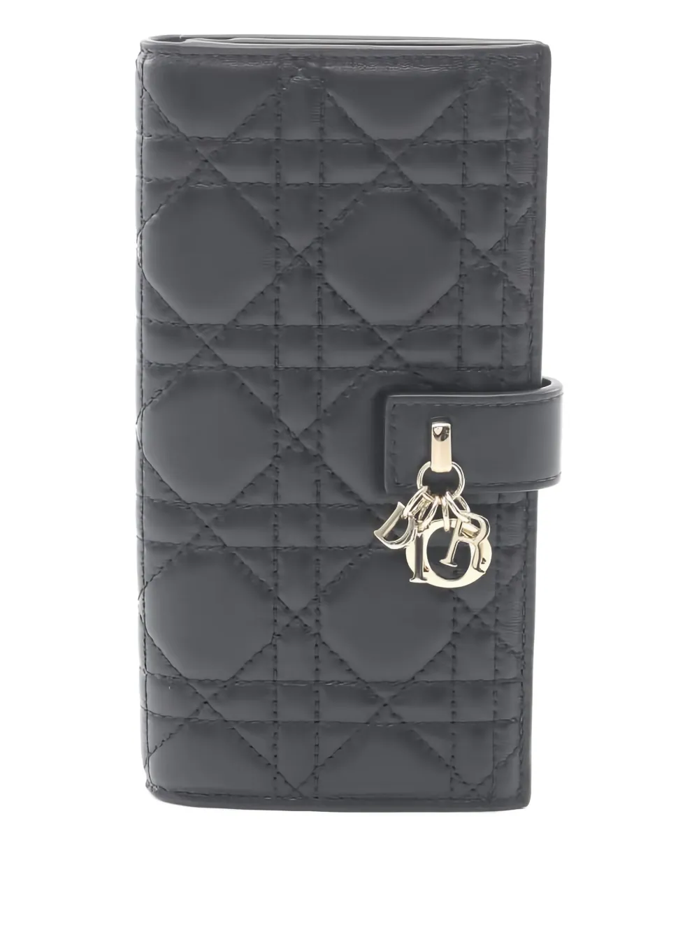 Christian Dior Pre-Owned 2020s カナージュ 二つ折り長財布 - ブラック Christian Dior Pre-Owned 2020s カナージュ 二つ折り長財布 - ブラック