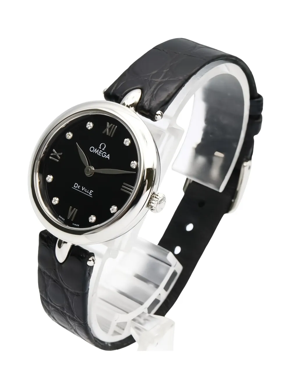 Pre-owned Omega 2010s De Ville Prestige 27mm In Black