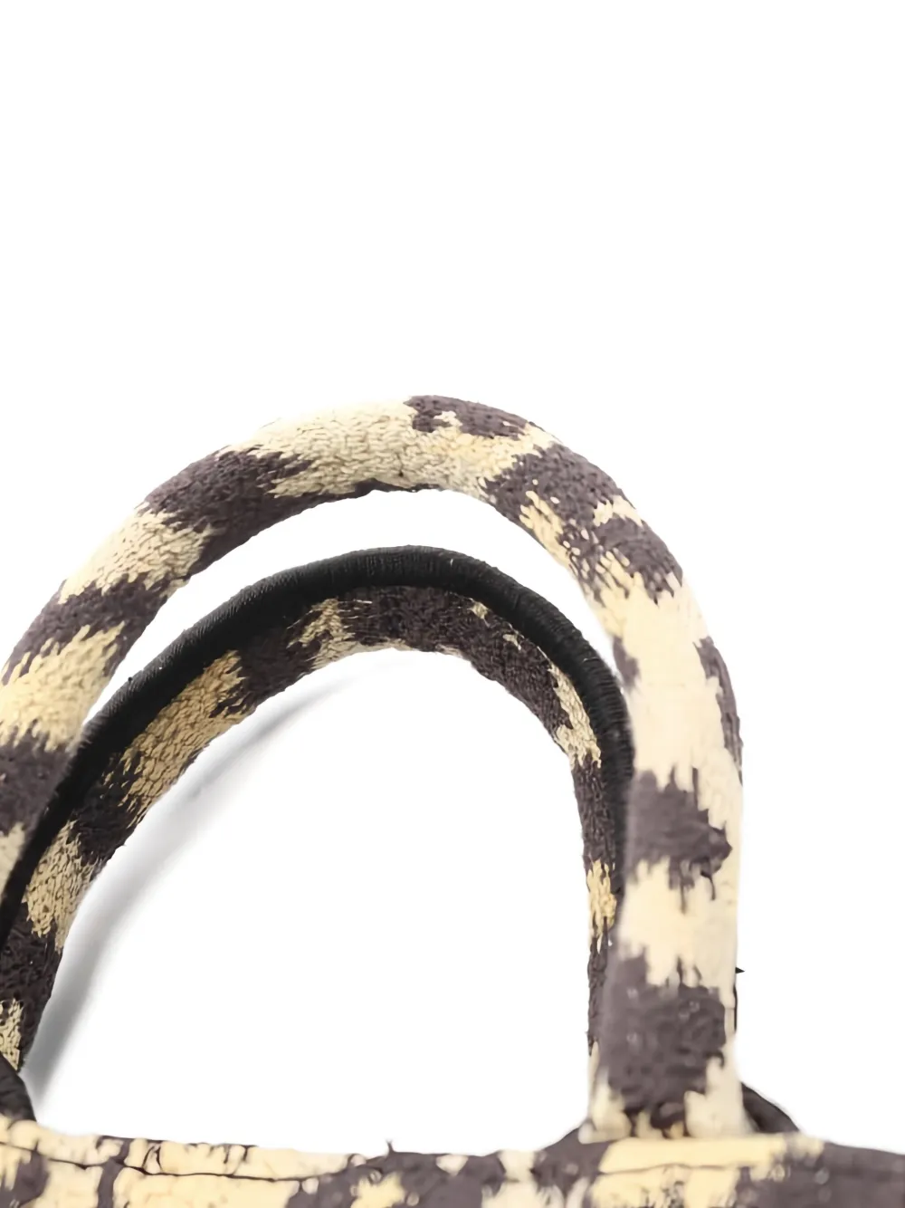 Pre-owned Dior 2010s Book Tote Leopard Canvas Mini Bag In Neutral