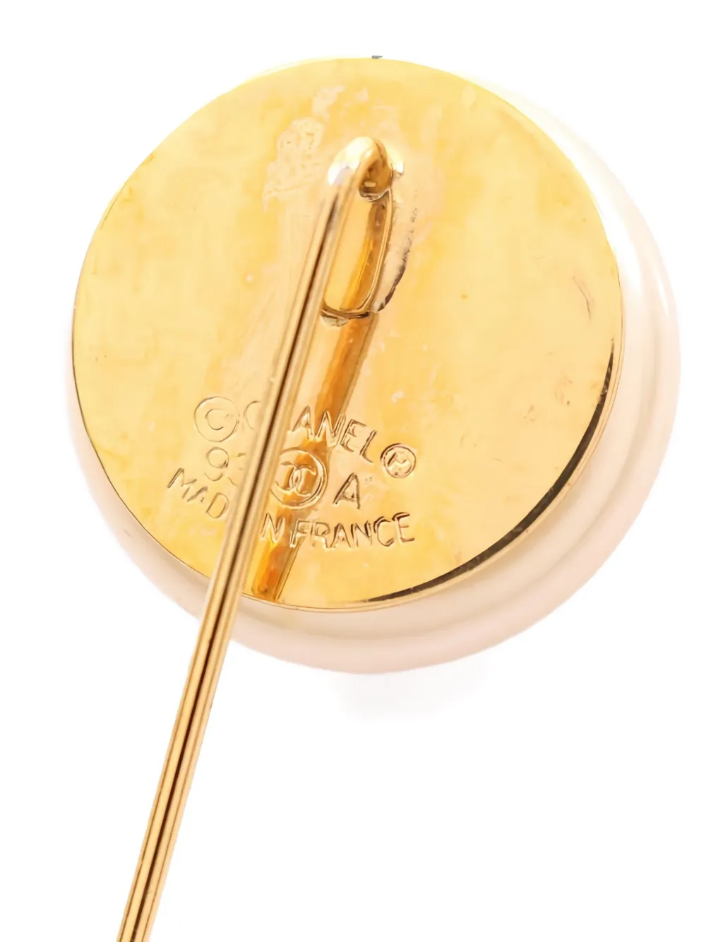 Pre-owned Chanel 1986-1988 Cc-logo Brooch In Gold