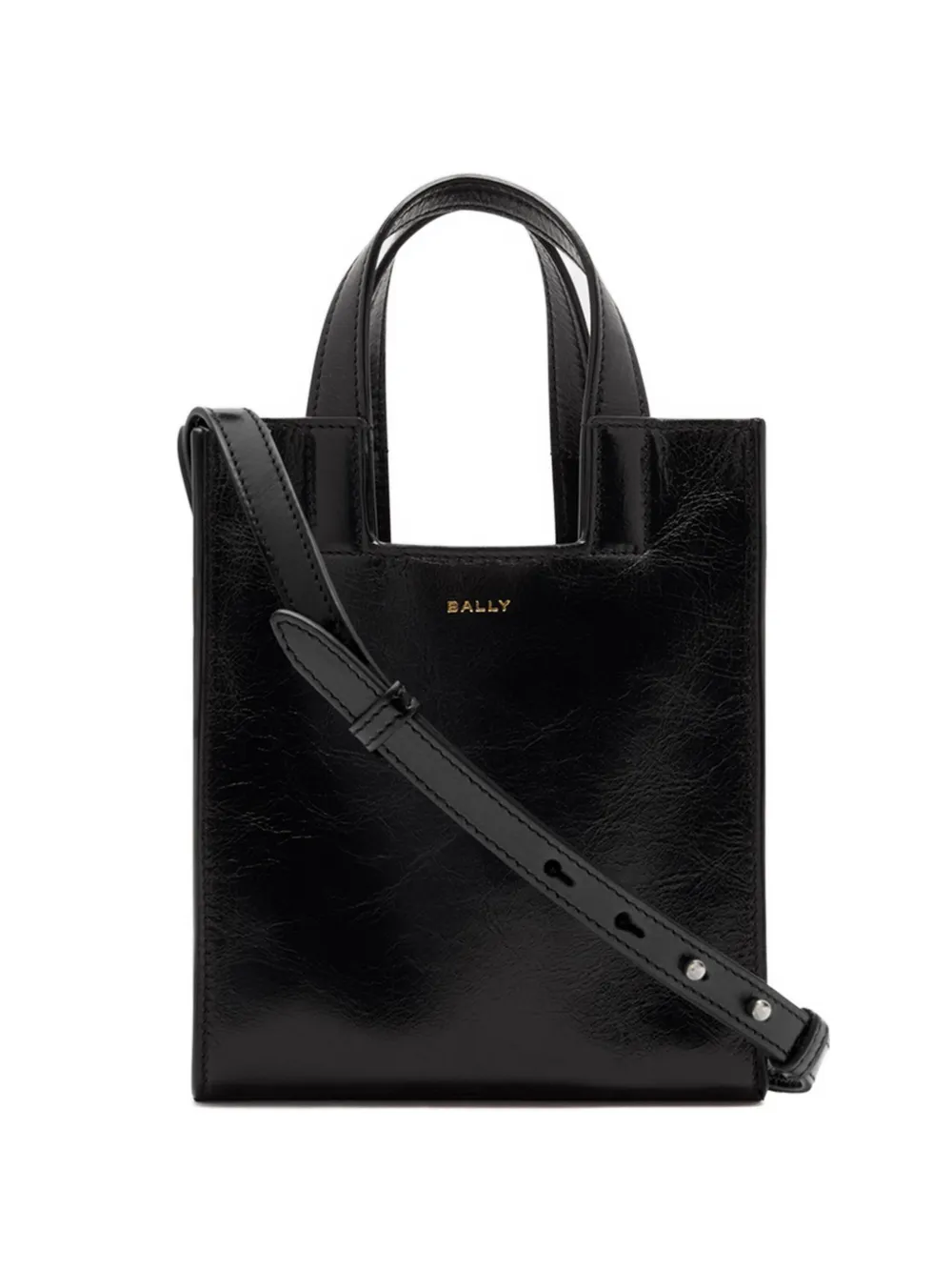 Bally Small Easy Leather Tote Bag In Black