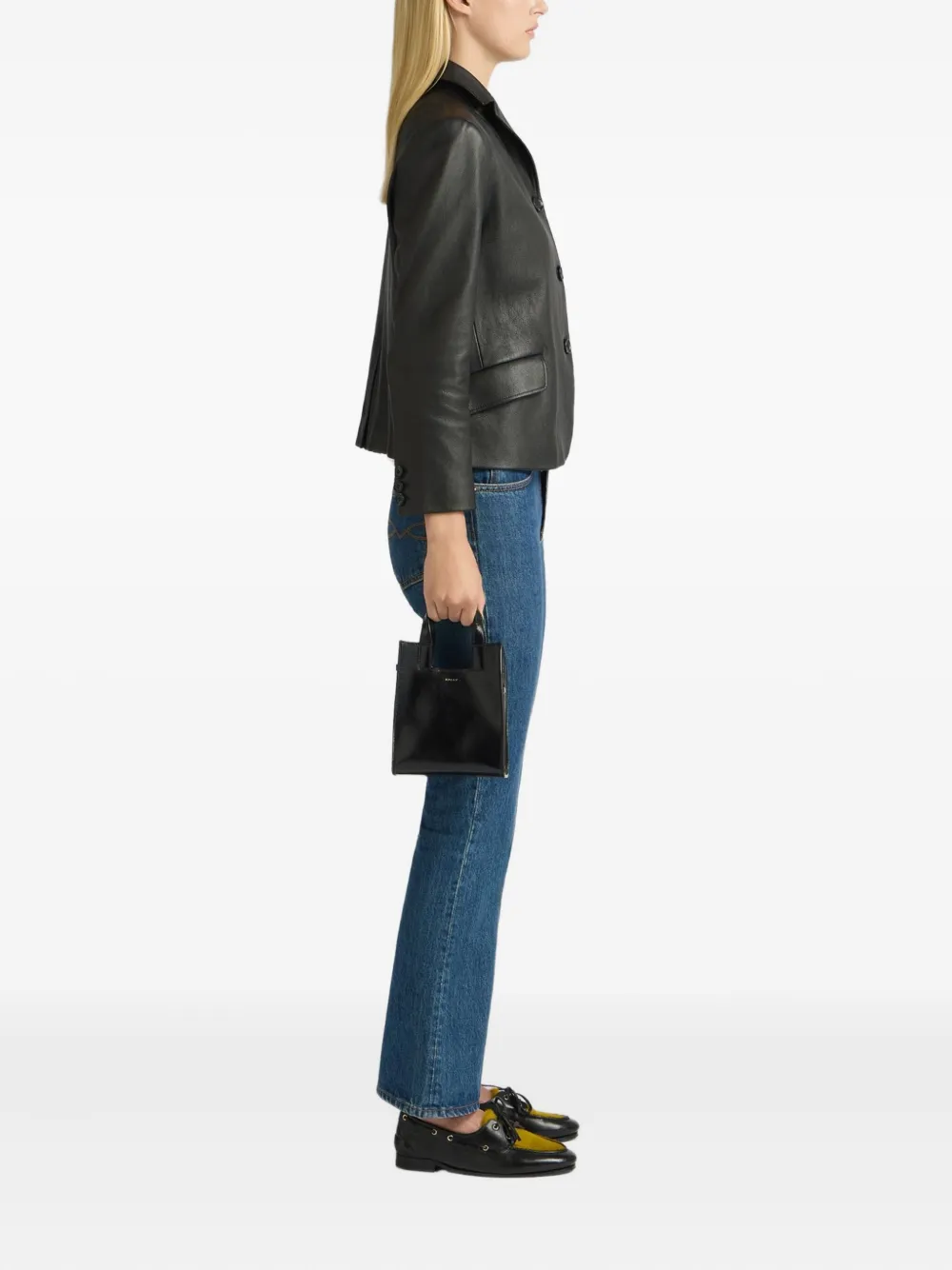 Bally Small Easy Leather Tote Bag In Black