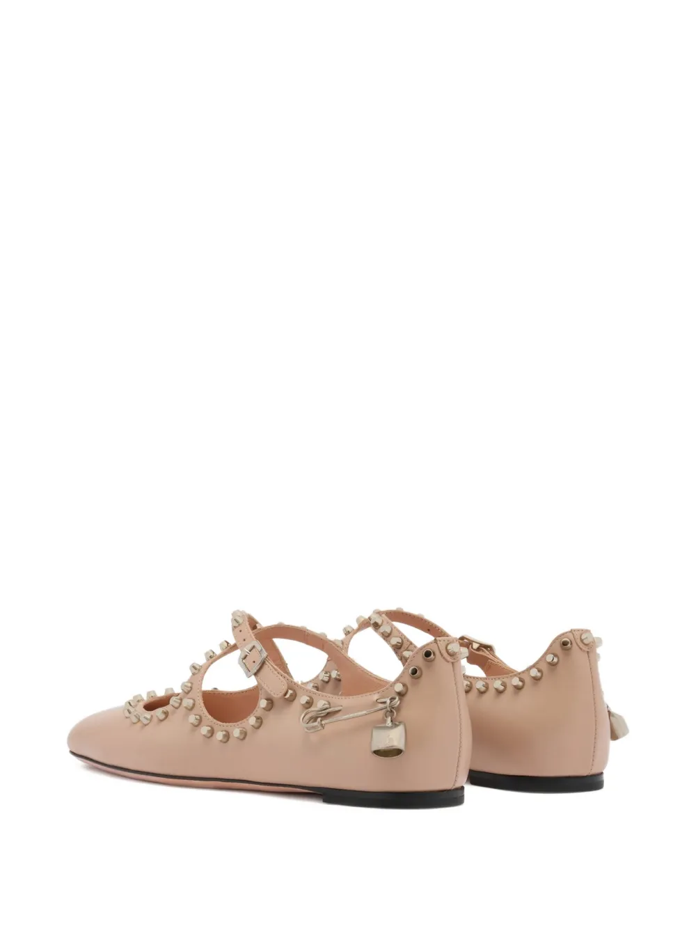Bally studded leather ballet flat Beige