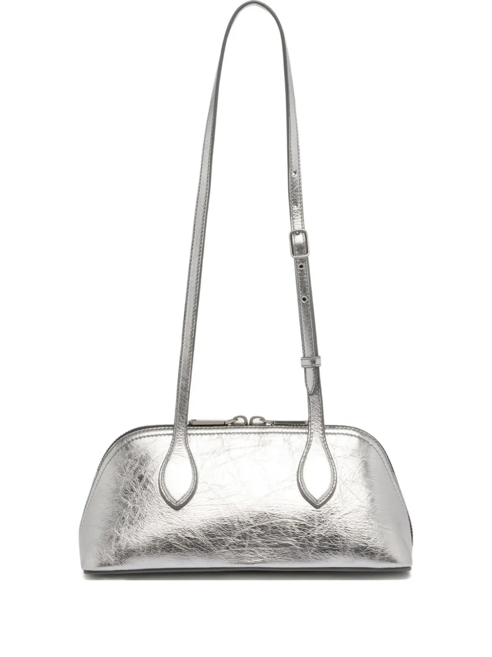 Bally Mini Praline Leather Shoulder Bag In Silver