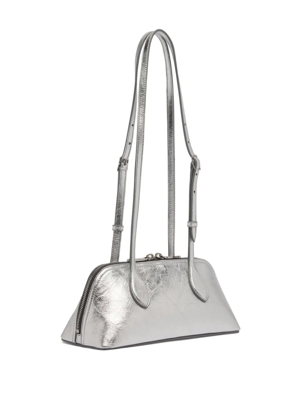 Bally Mini Praline Leather Shoulder Bag In Silver