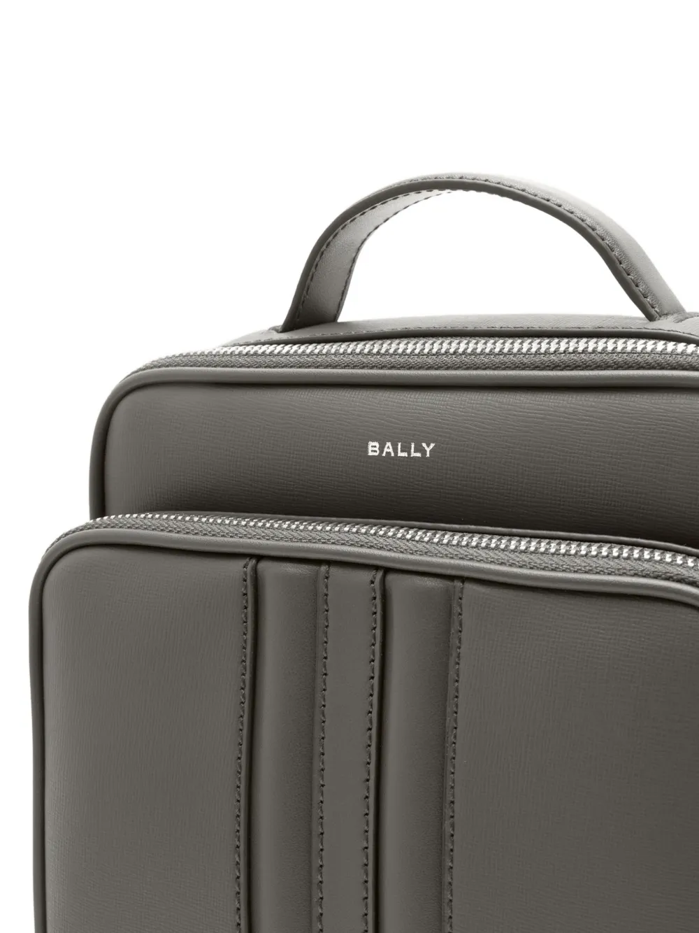Bally Mythos Zip Leather Shoulder Bag In Gray