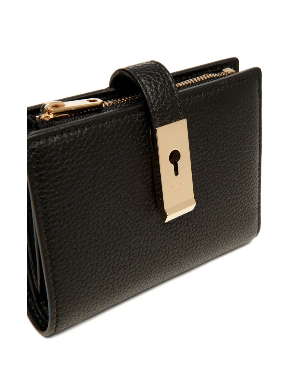 Bally Lock Me Leather Wallet In Black