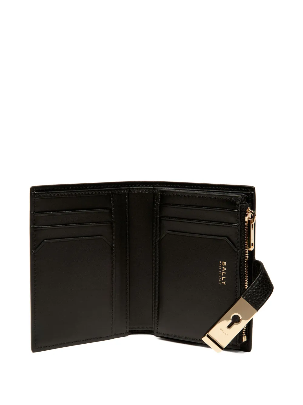 Bally Lock Me Leather Wallet In Black
