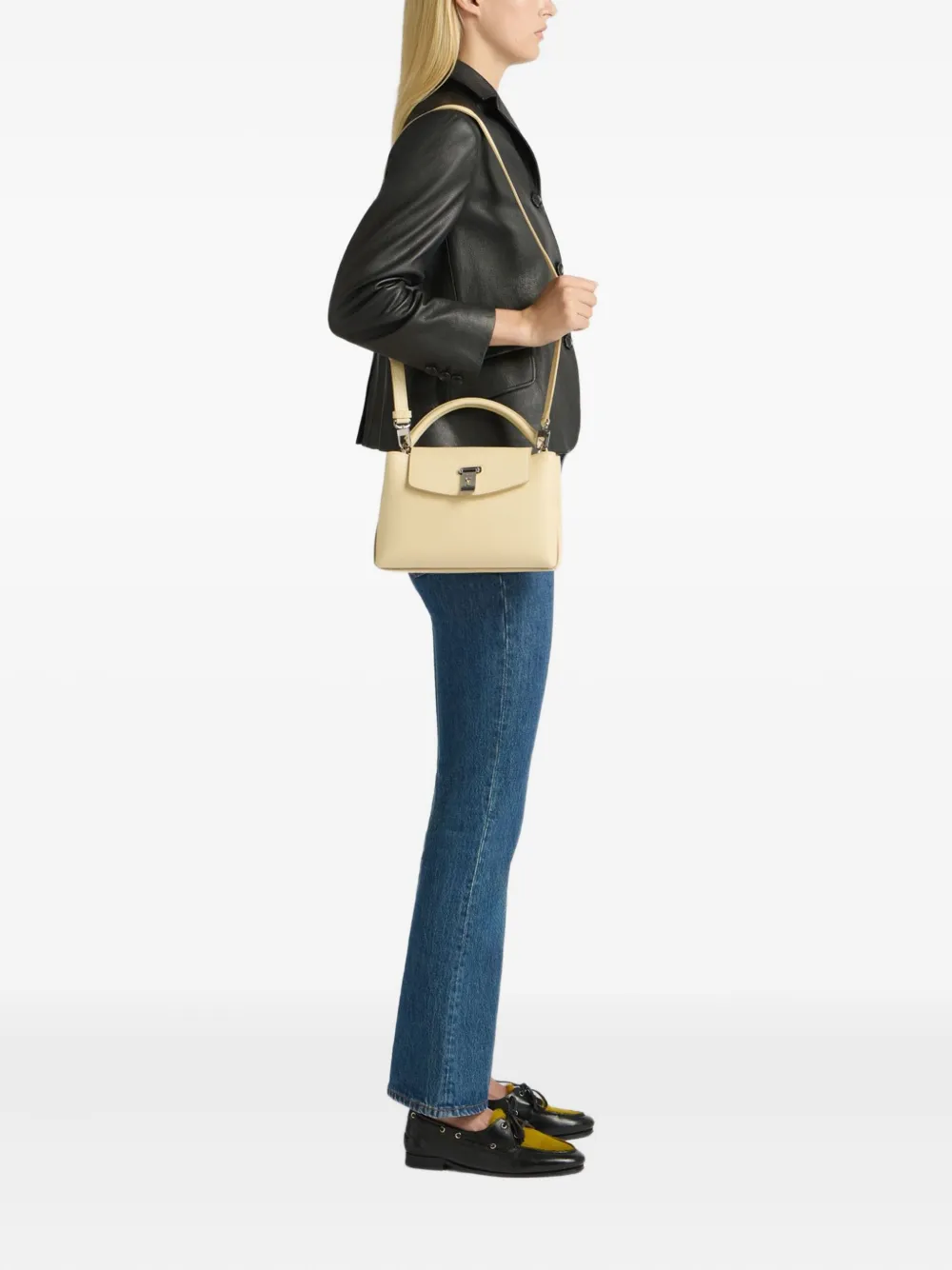 Bally Kleine Lock Me leren shopper - Beige