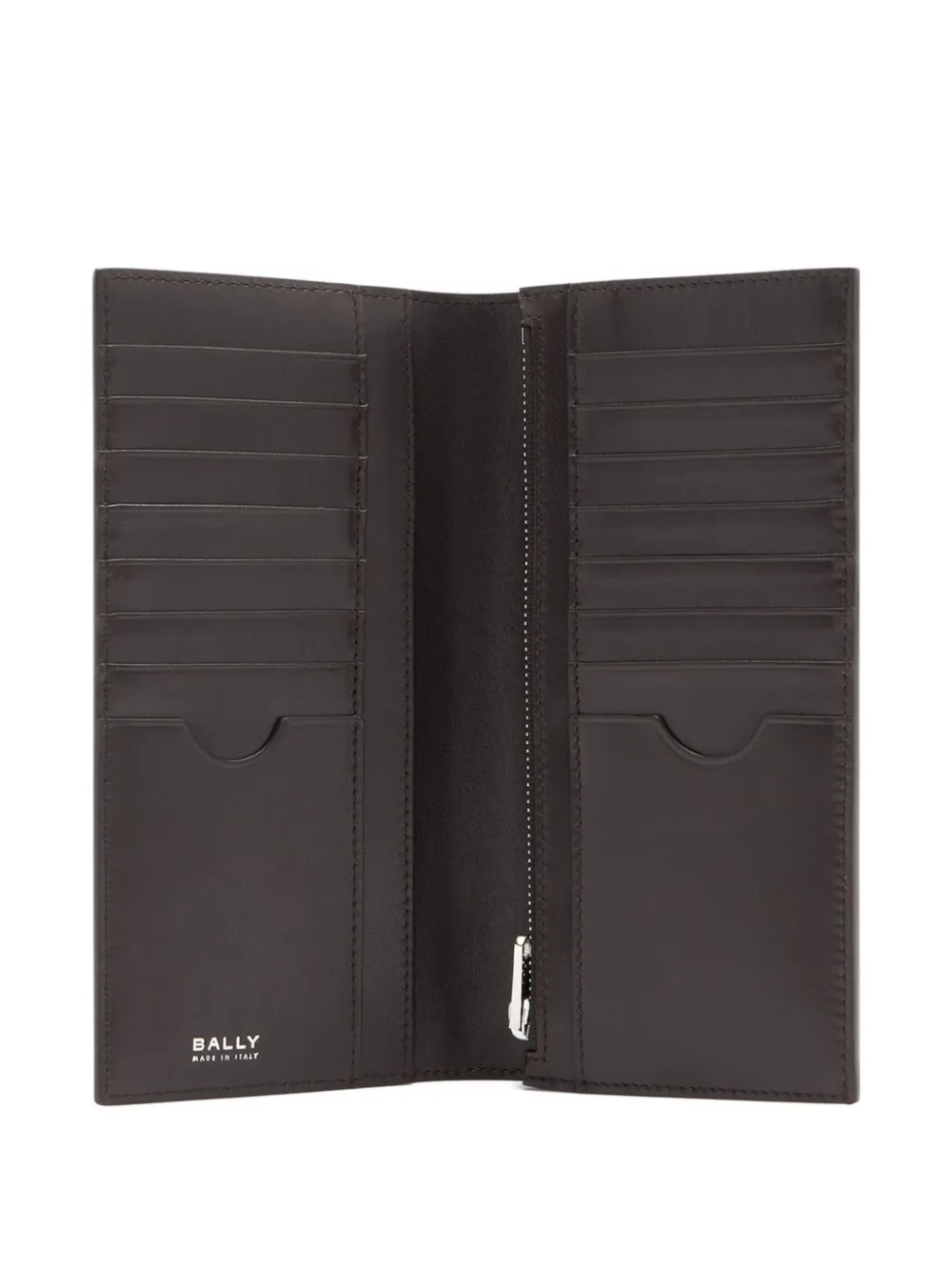 Bally Ray Continental Striped Leather Wallet In Brown