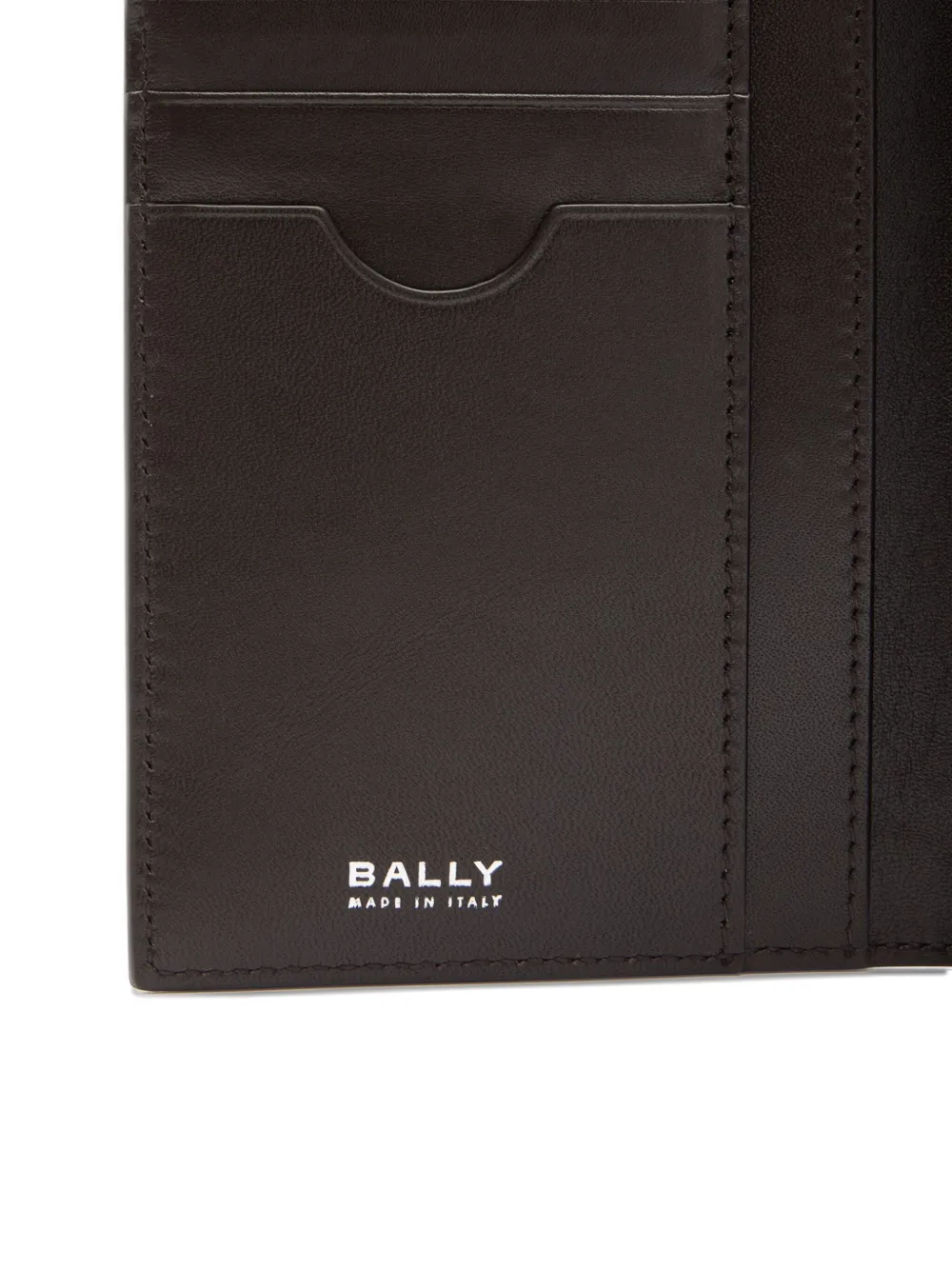 Bally Ray Continental Striped Leather Wallet In Brown