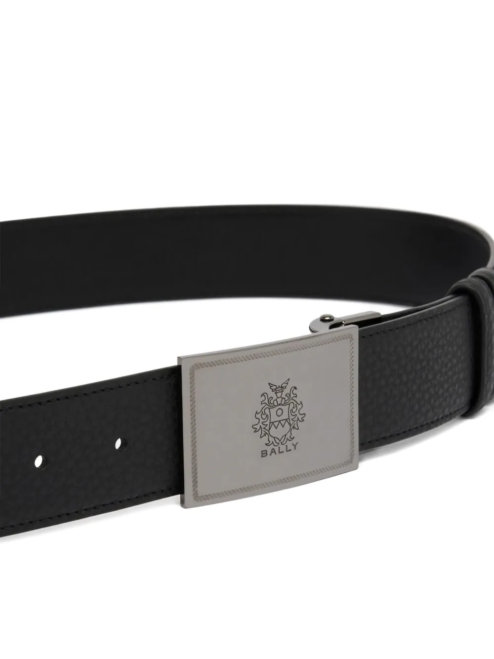Bally crest-plaque adjustable reversible belt - Zwart