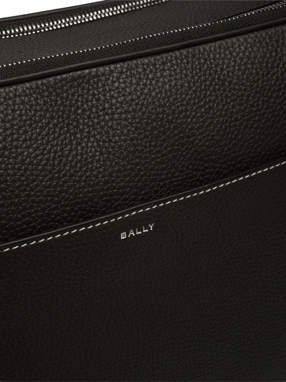 Bally Zip Leather Laptop Bag In Black