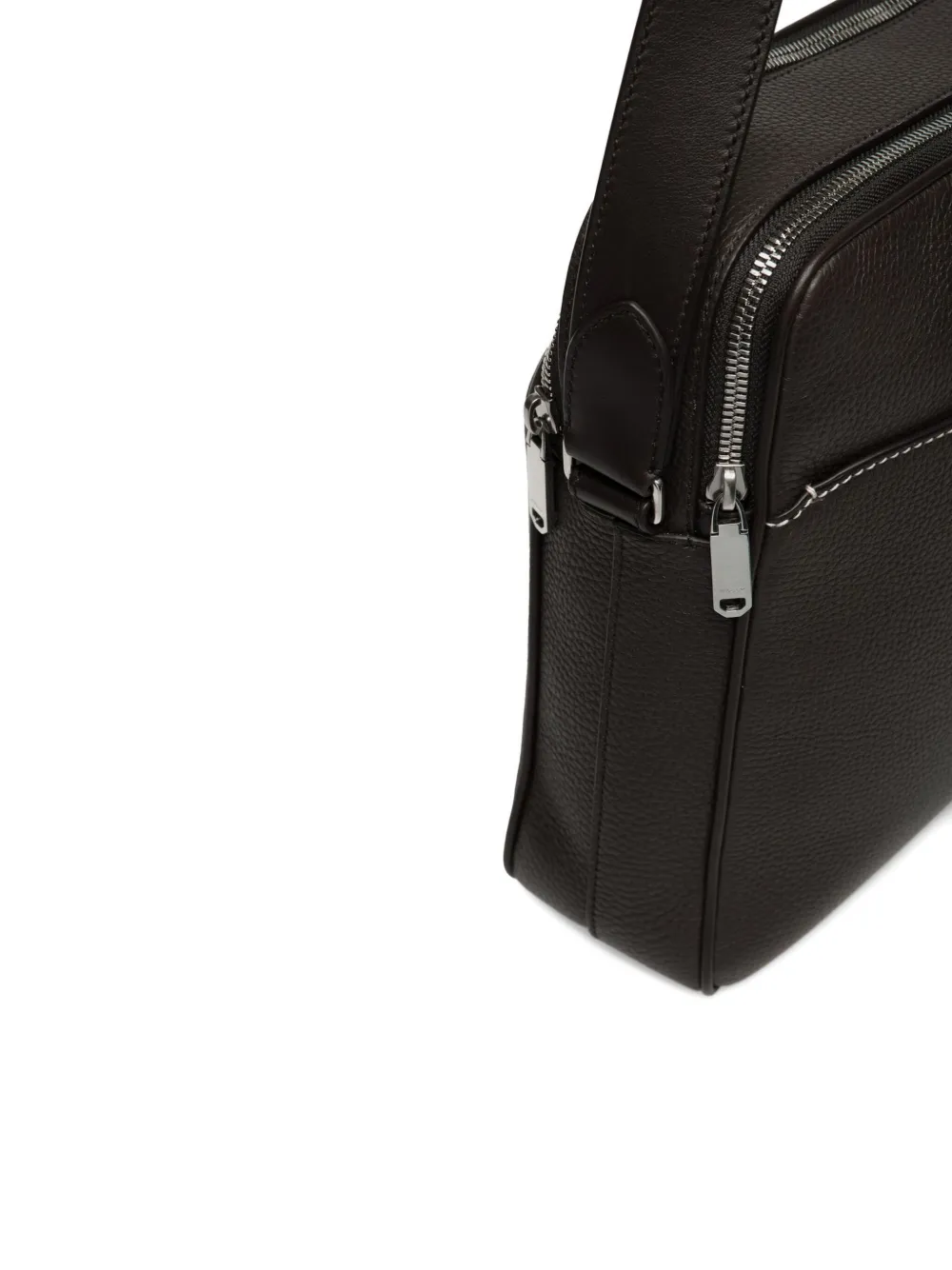 Bally Zip Leather Laptop Bag In Black