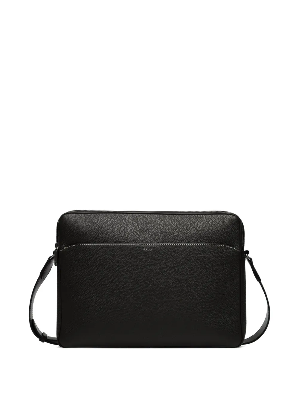 Bally Zip Leather Laptop Bag In Black