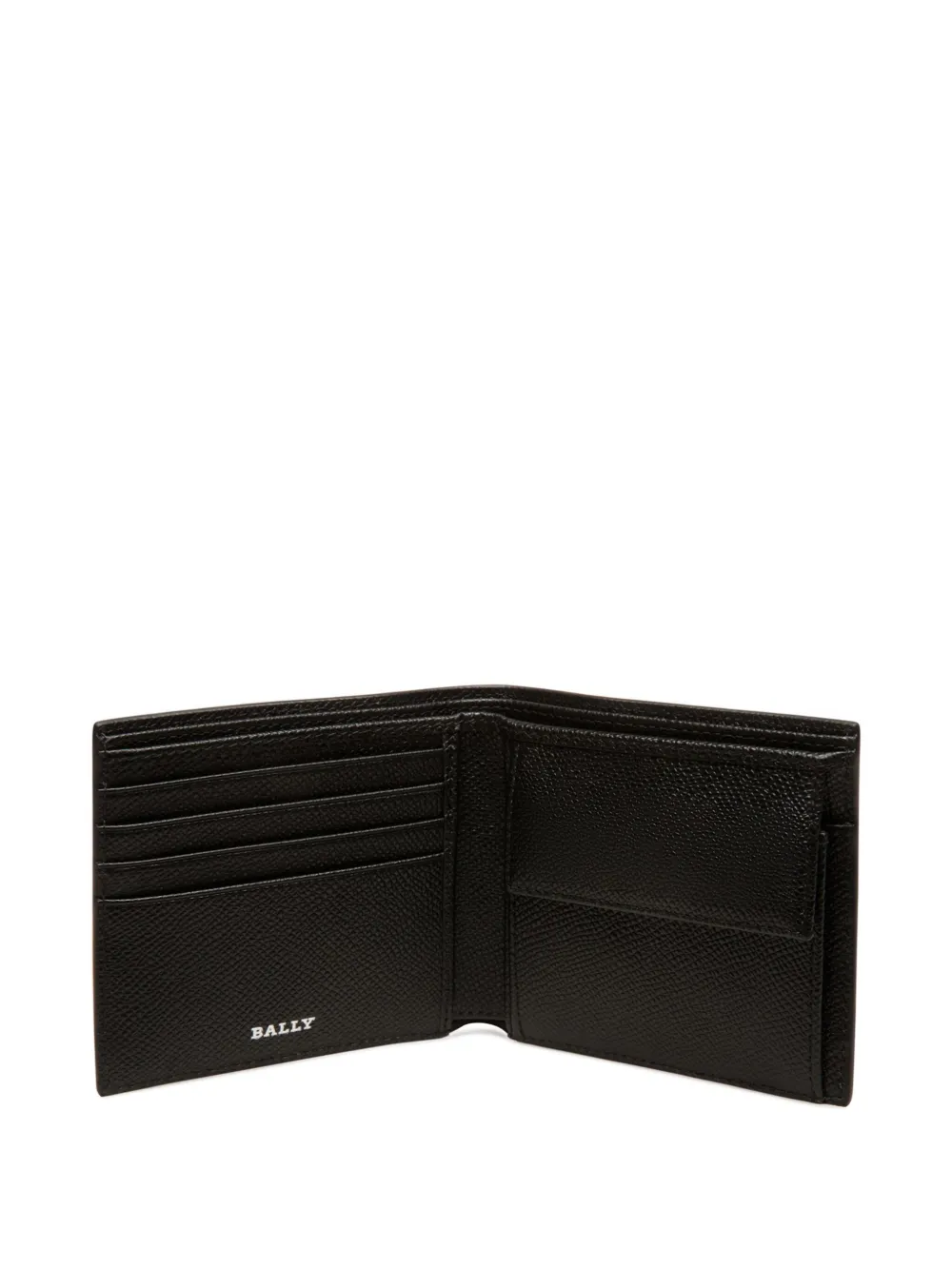 Bally Embossed Leather Money Clip Wallet In Black