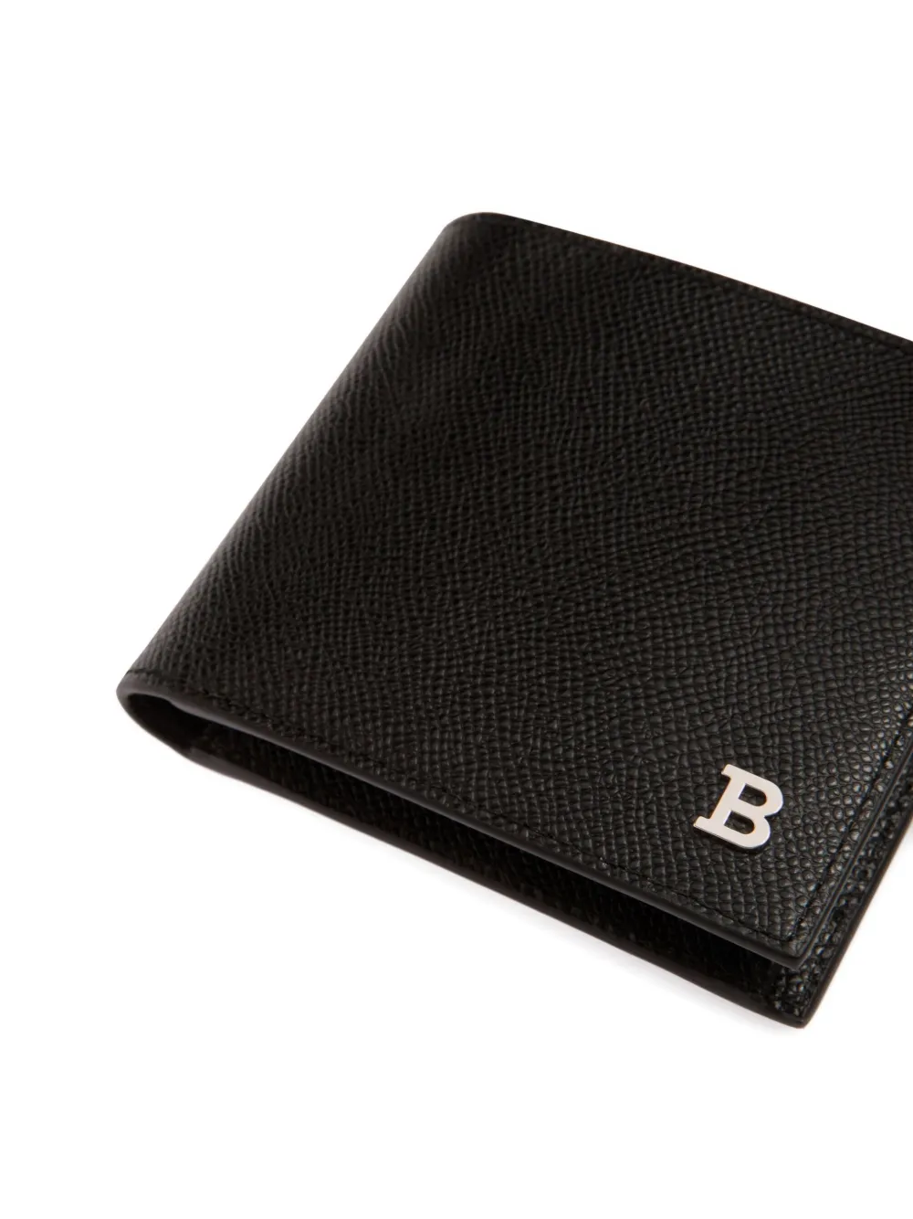 Bally Embossed Leather Money Clip Wallet In Black