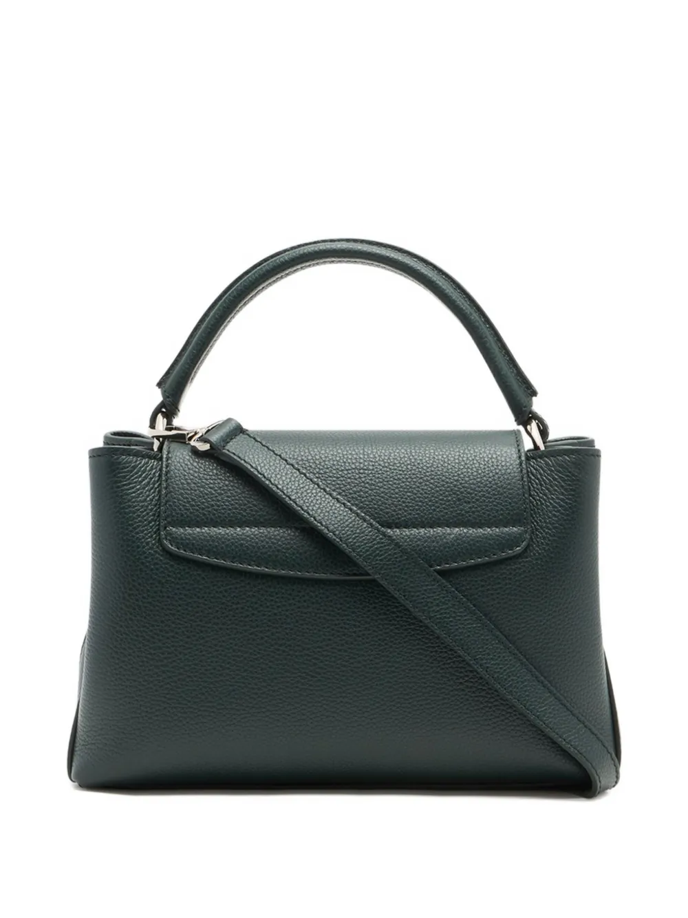 Bally Small Lock Me Grained Leather Tote Bag In Green