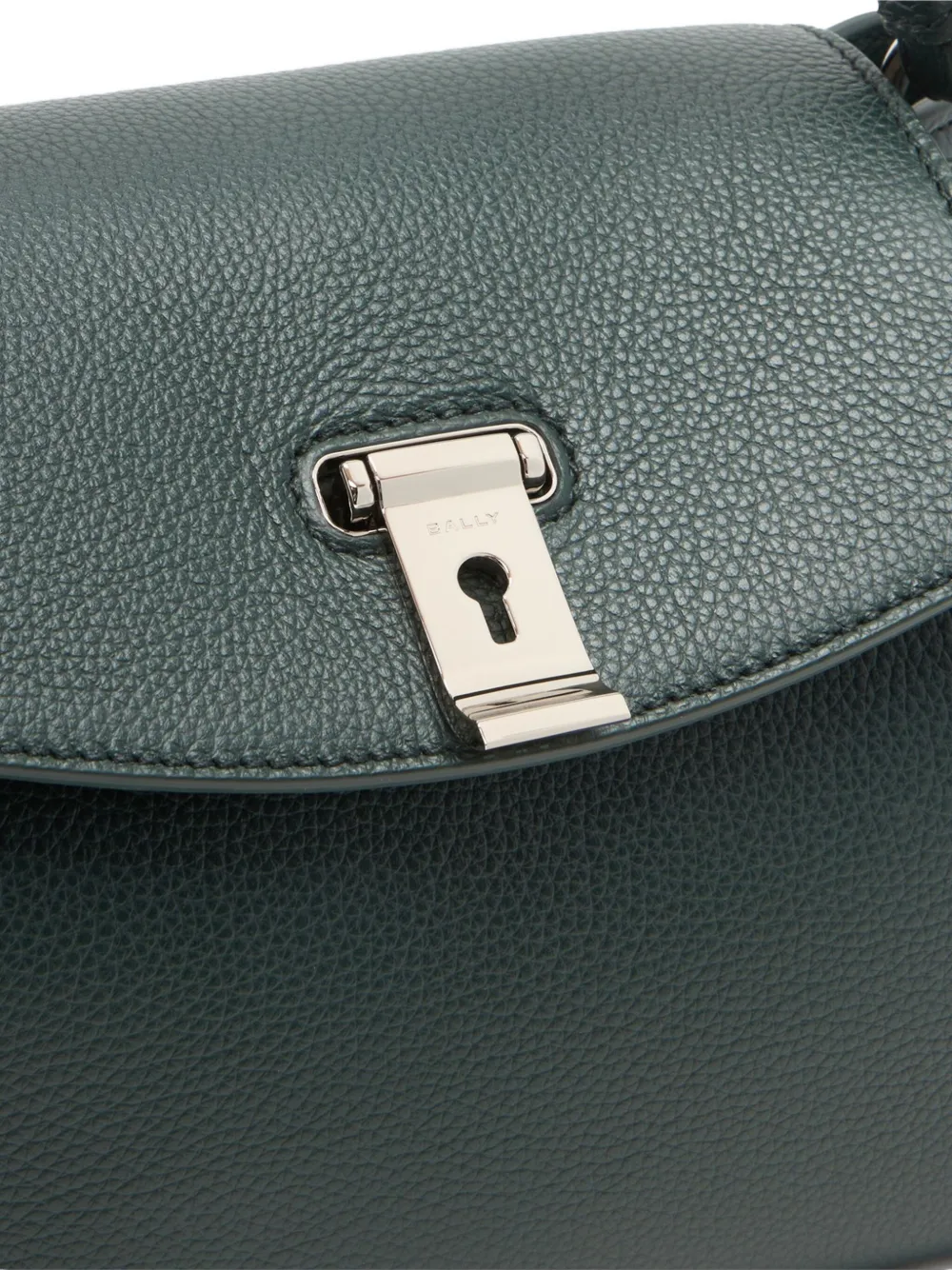Bally Small Lock Me Grained Leather Tote Bag In Green