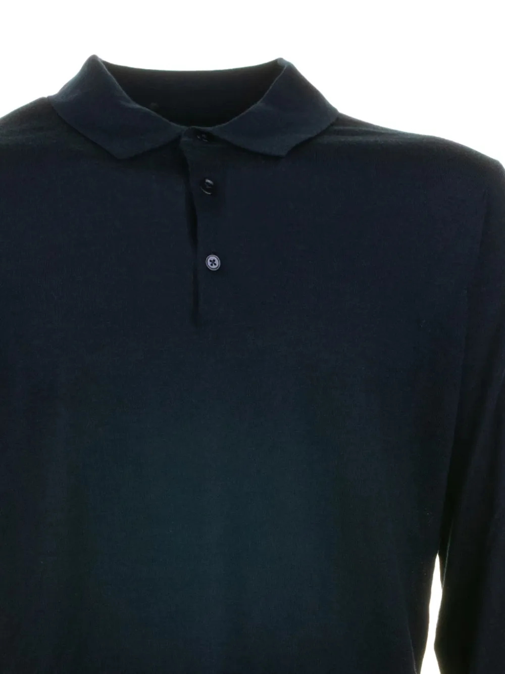 BROOKSFIELD buttoned long-sleeve polo shirt - Blauw