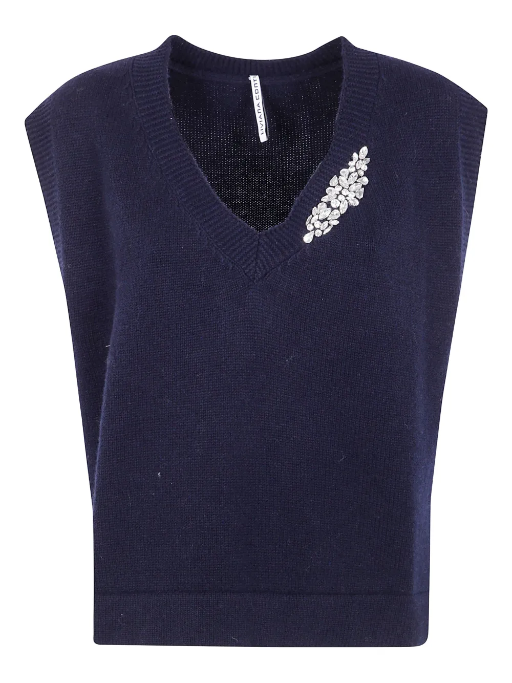 Liviana Conti V-neck Cashmere Vest In Blue
