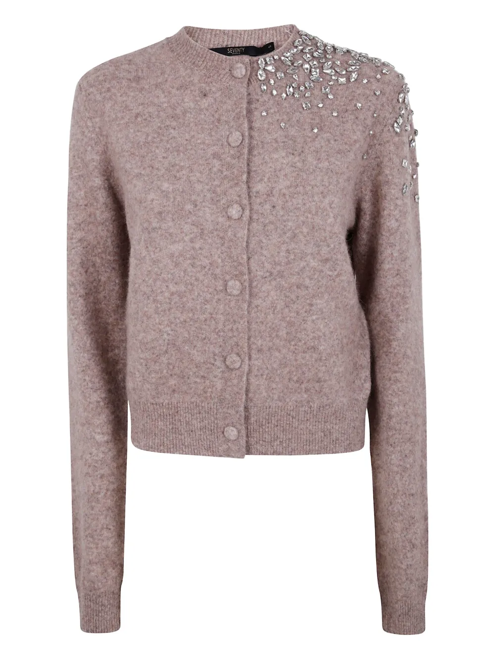 Seventy Crystal-embellished Cardigan In Brown