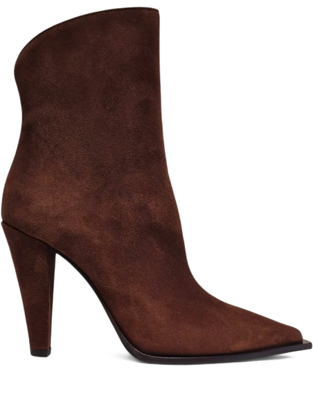 Le Silla Pointed Toe Heeled Boots In Brown