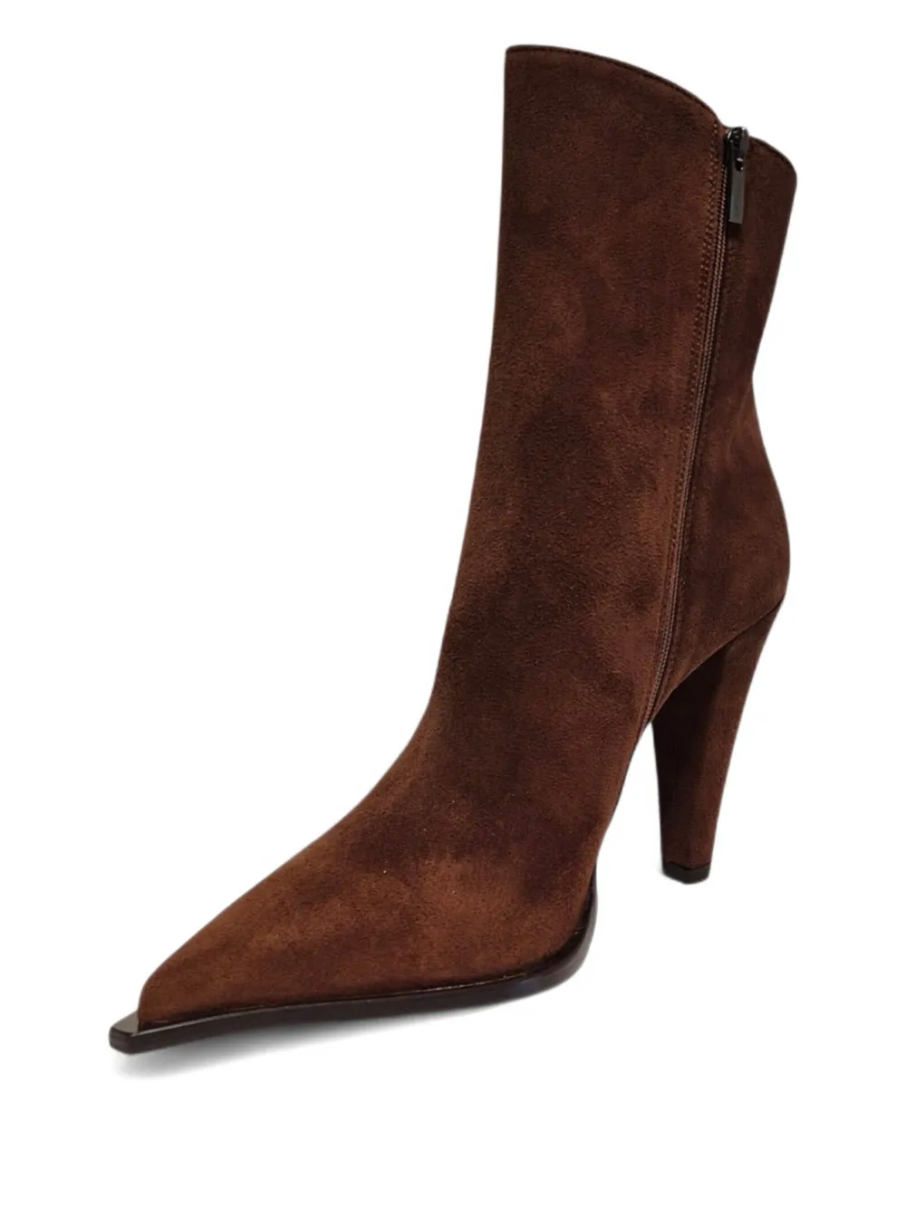 Le Silla Pointed Toe Heeled Boots In Brown