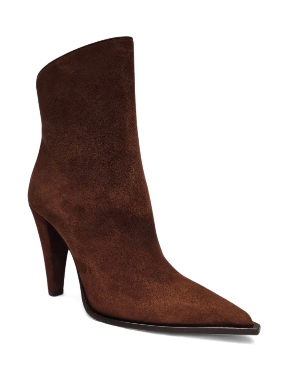 Le Silla Pointed Toe Heeled Boots In Brown