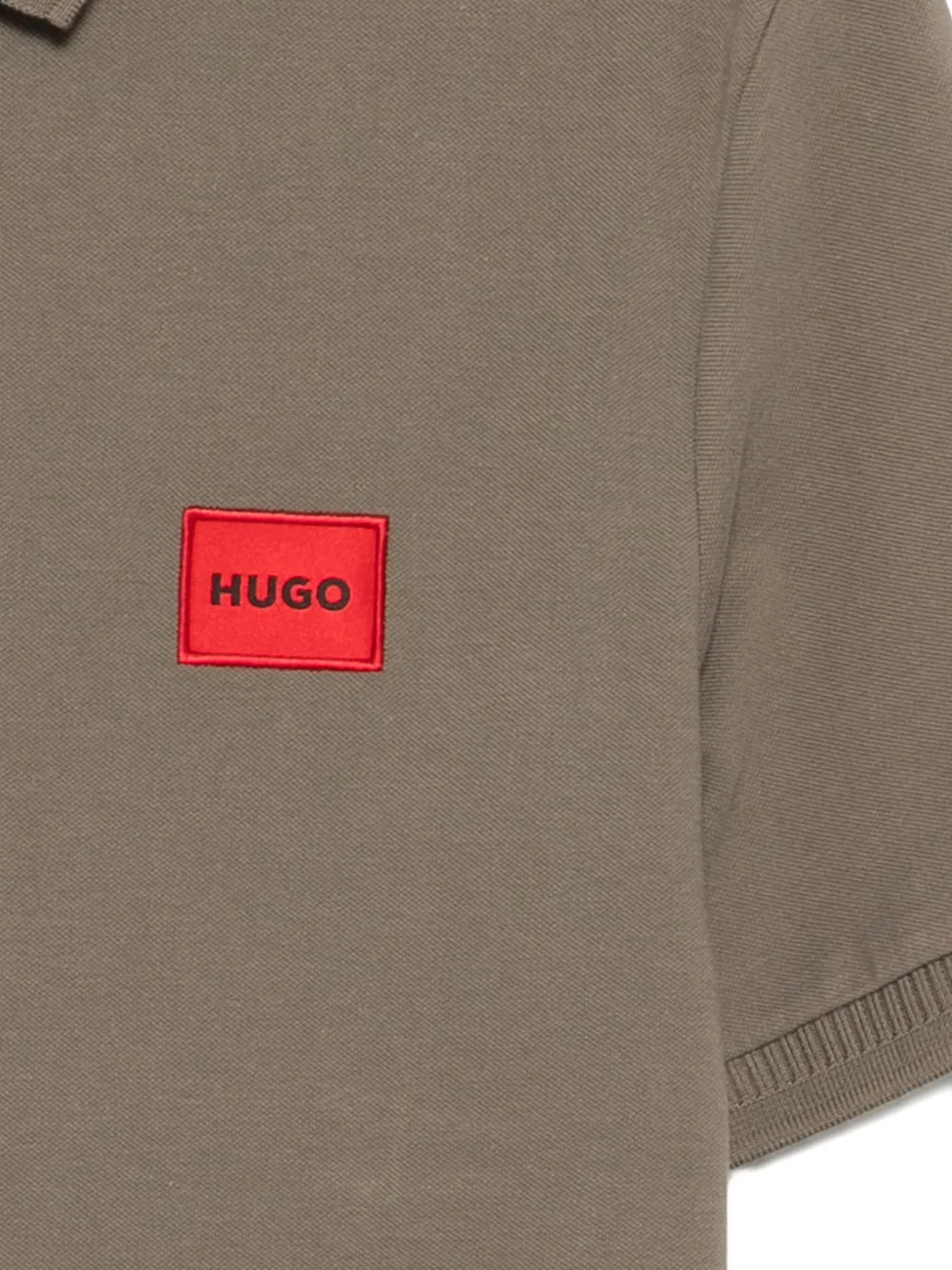 HUGO Poloshirt met logopatch Grijs