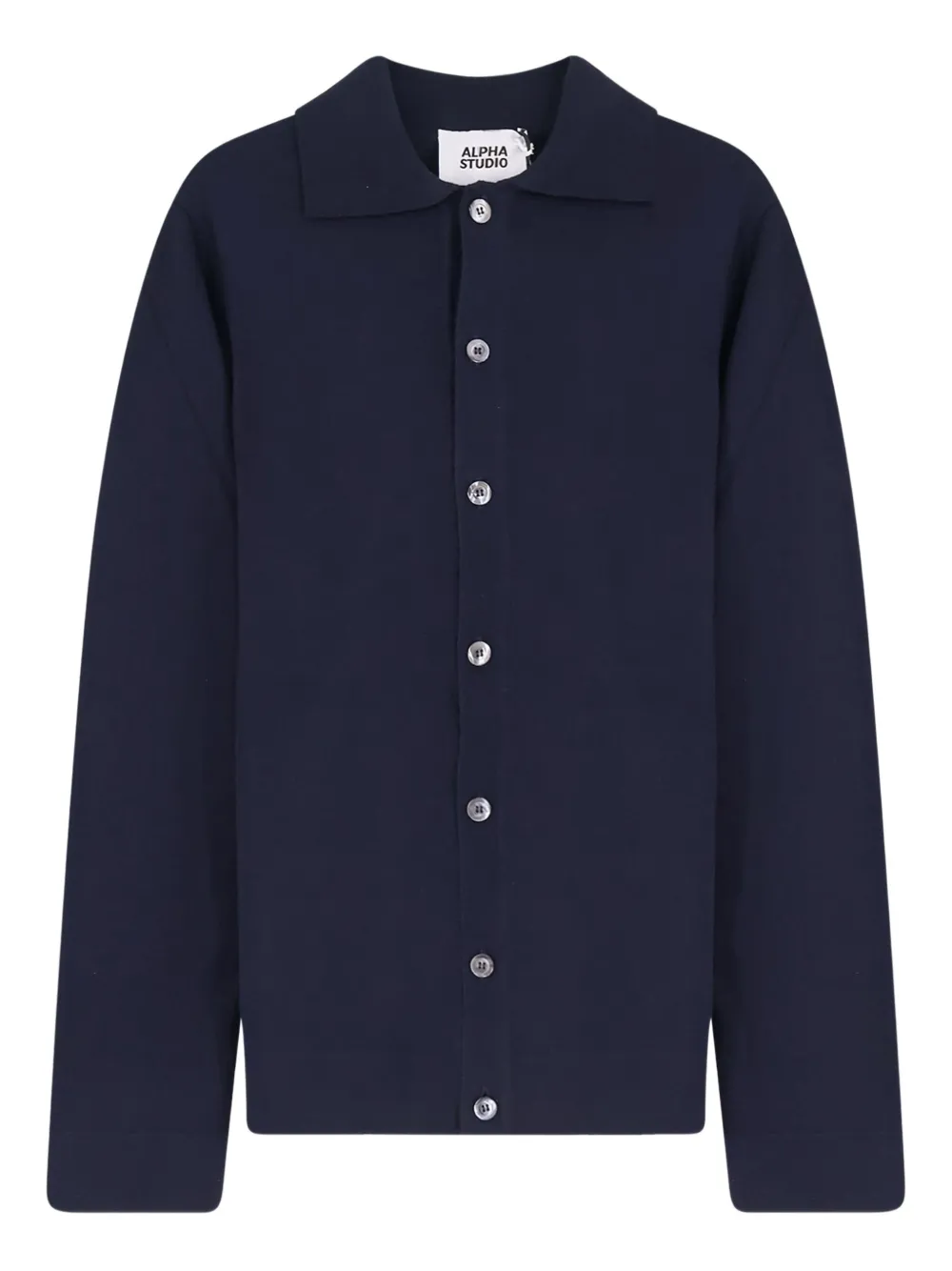 Alpha Industries Alpha Studio buttoned collared cardigan | Blue | Image 1