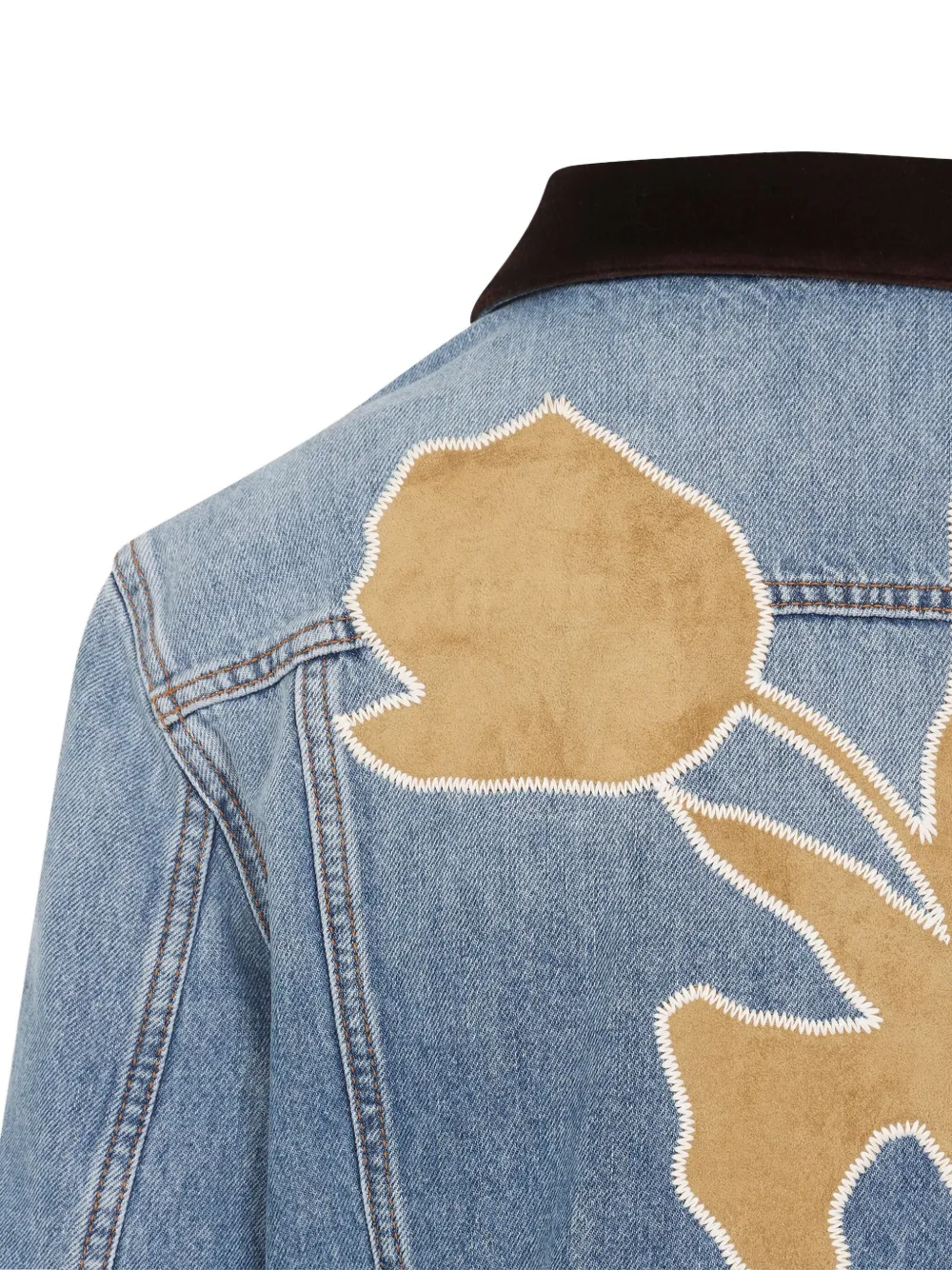 Marni Deep Blue Cotton Washed Bull Denim Trucker Cropped Jacket In Blue