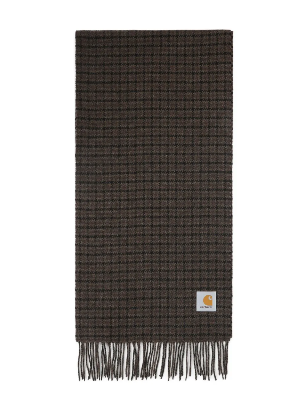 Carhartt WIP houndstooth fringed scarf | Brown | Image 1