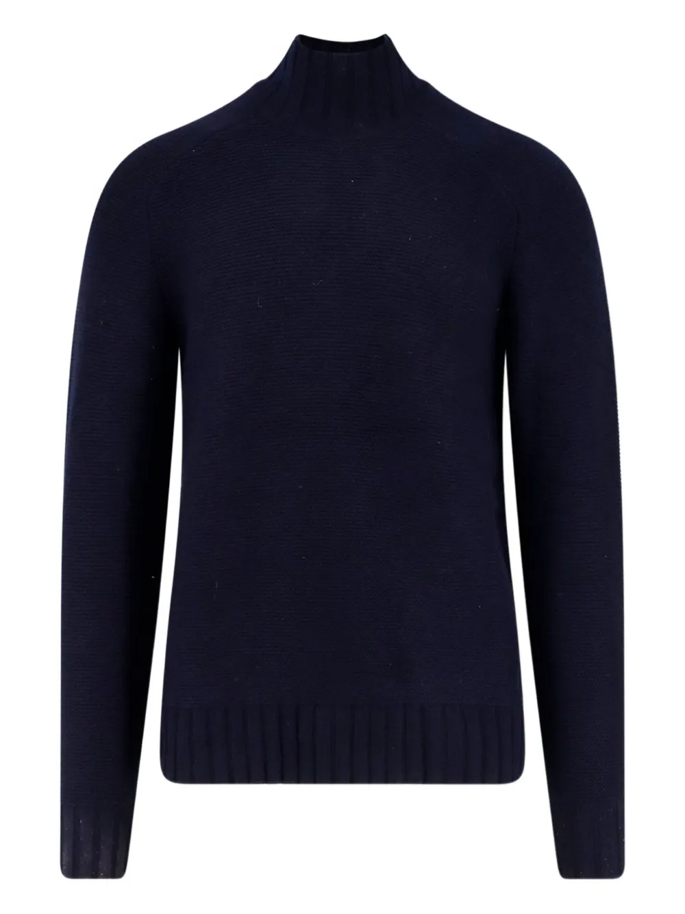 Alpha Industries Ribbed Funnel-neck Sweater In Blue