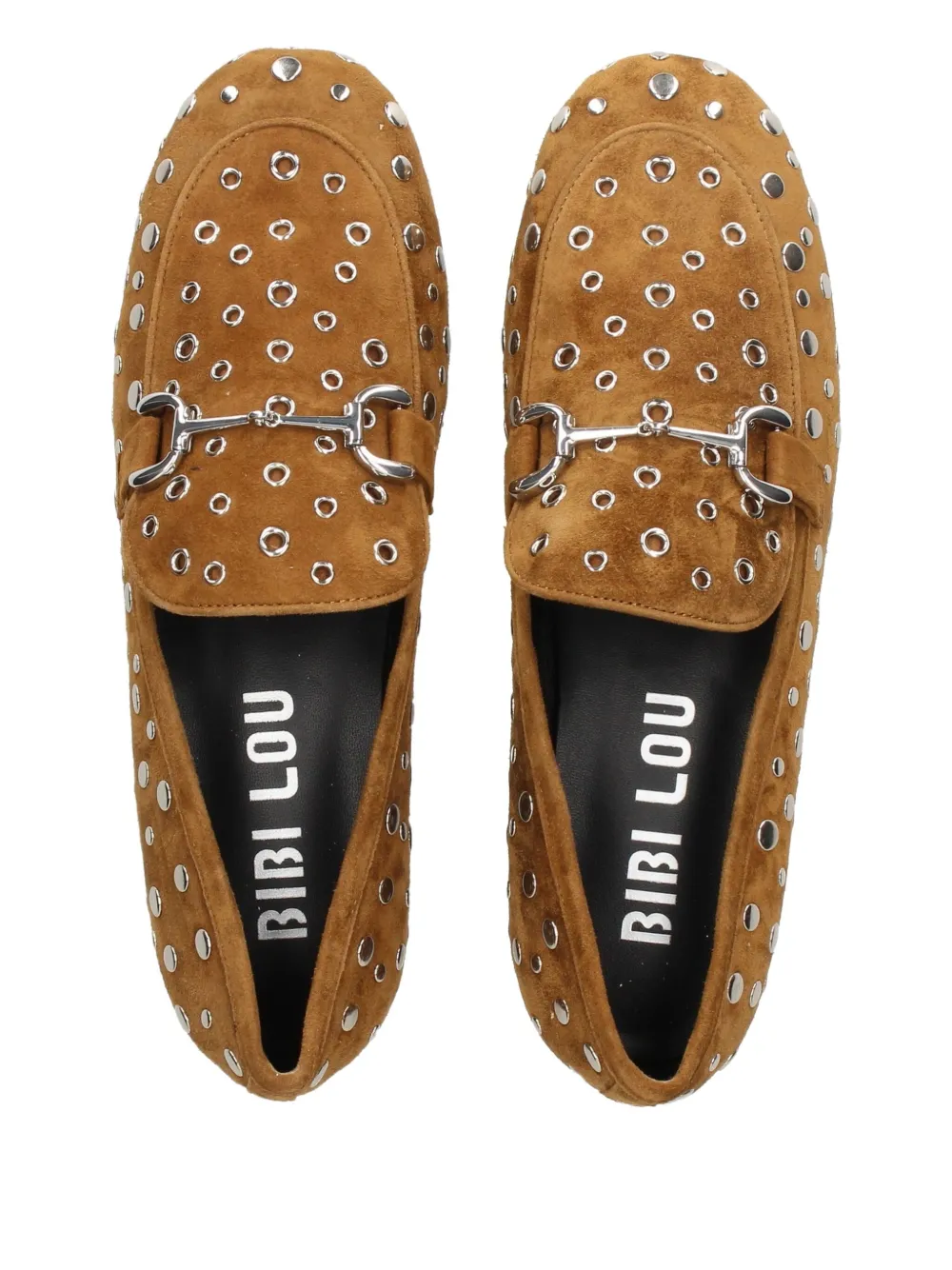 Bibi Lou Zagreb Studded Loafers In Brown