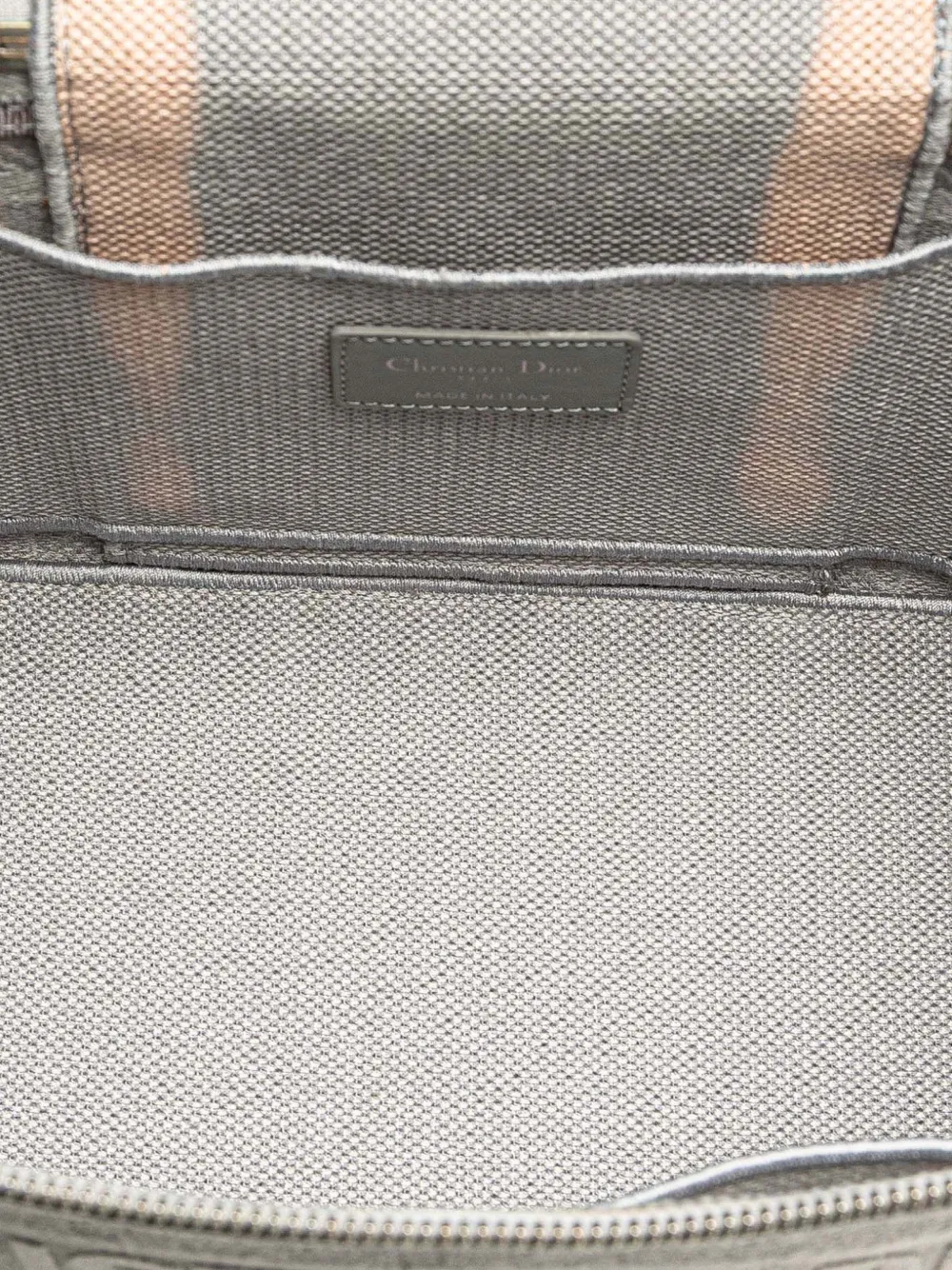 Pre-owned Dior 2020 Canvas Cannage Travel Case Vanity Bag In Gray