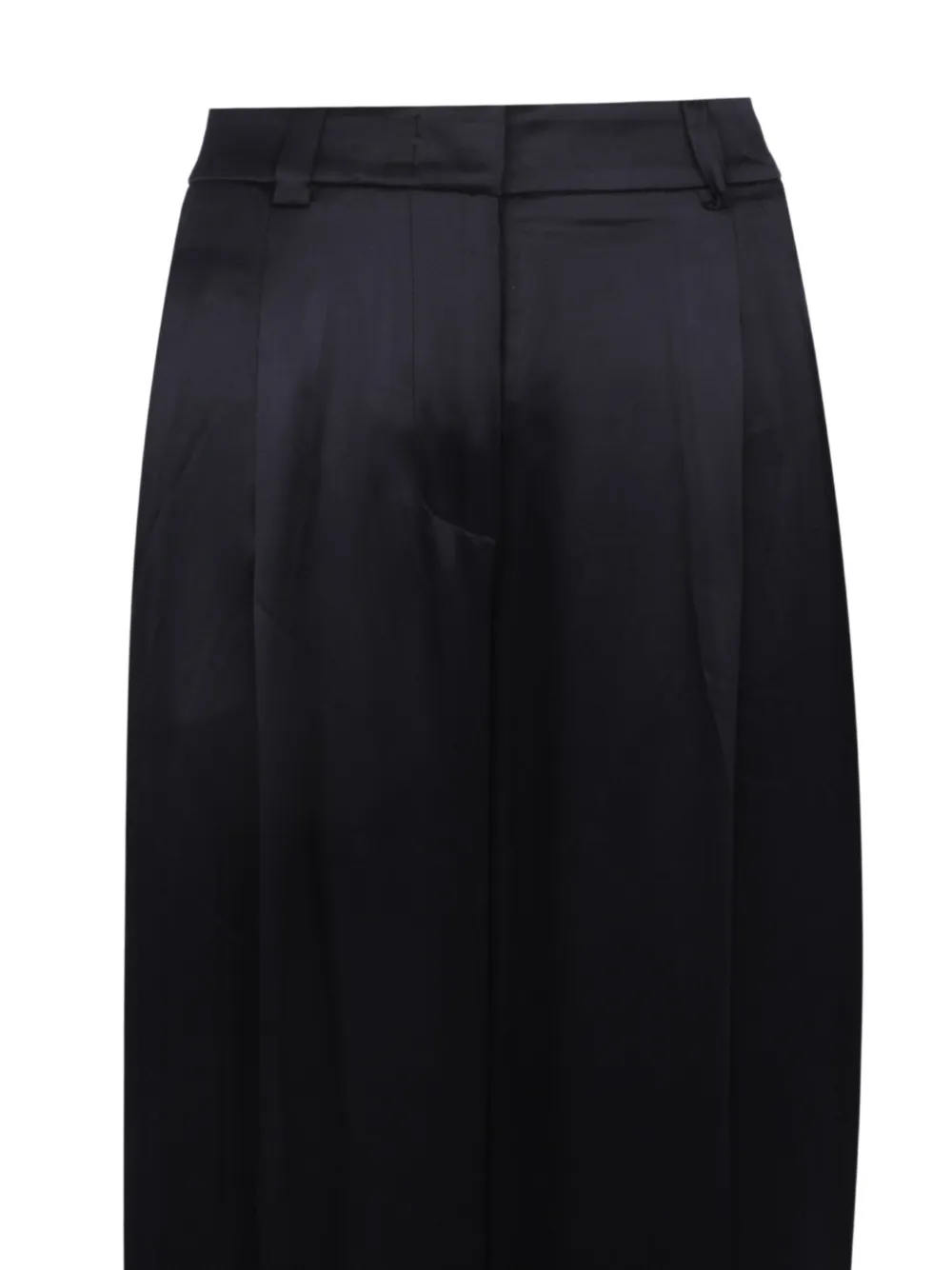 Peserico Satijnen pantalon met wijde pijpen Blauw