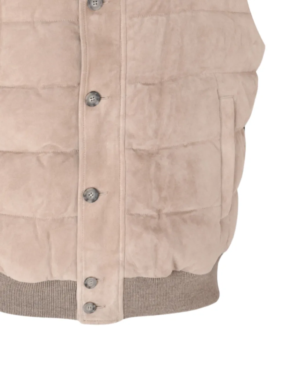 Peserico Button Padded Vest In Neutral