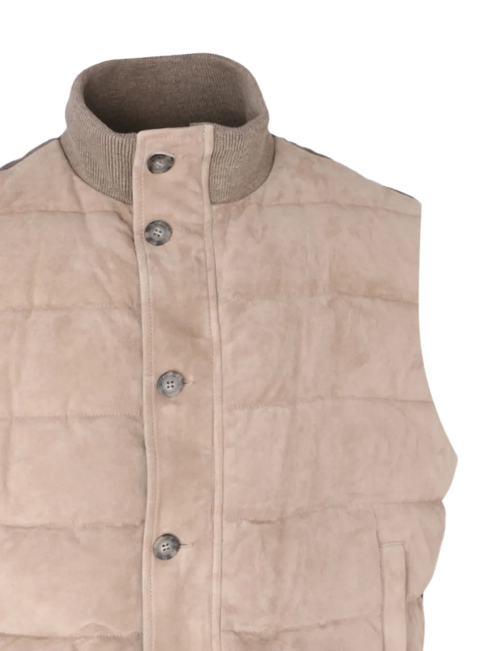Peserico Button Padded Vest In Neutral