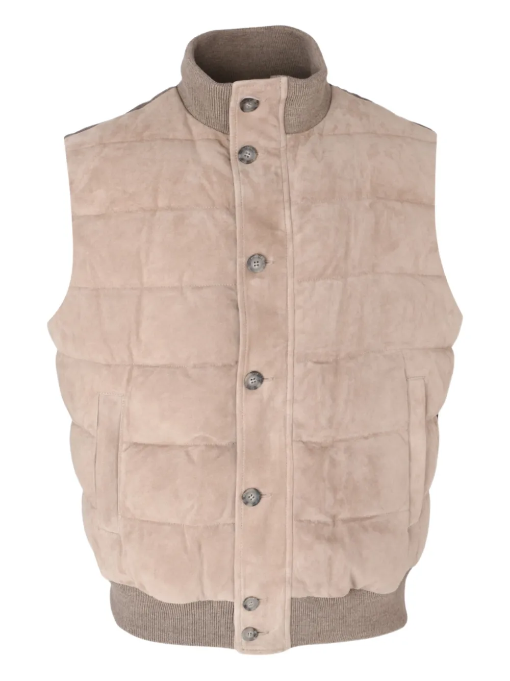 Peserico button padded vest | Neutrals | Image 1
