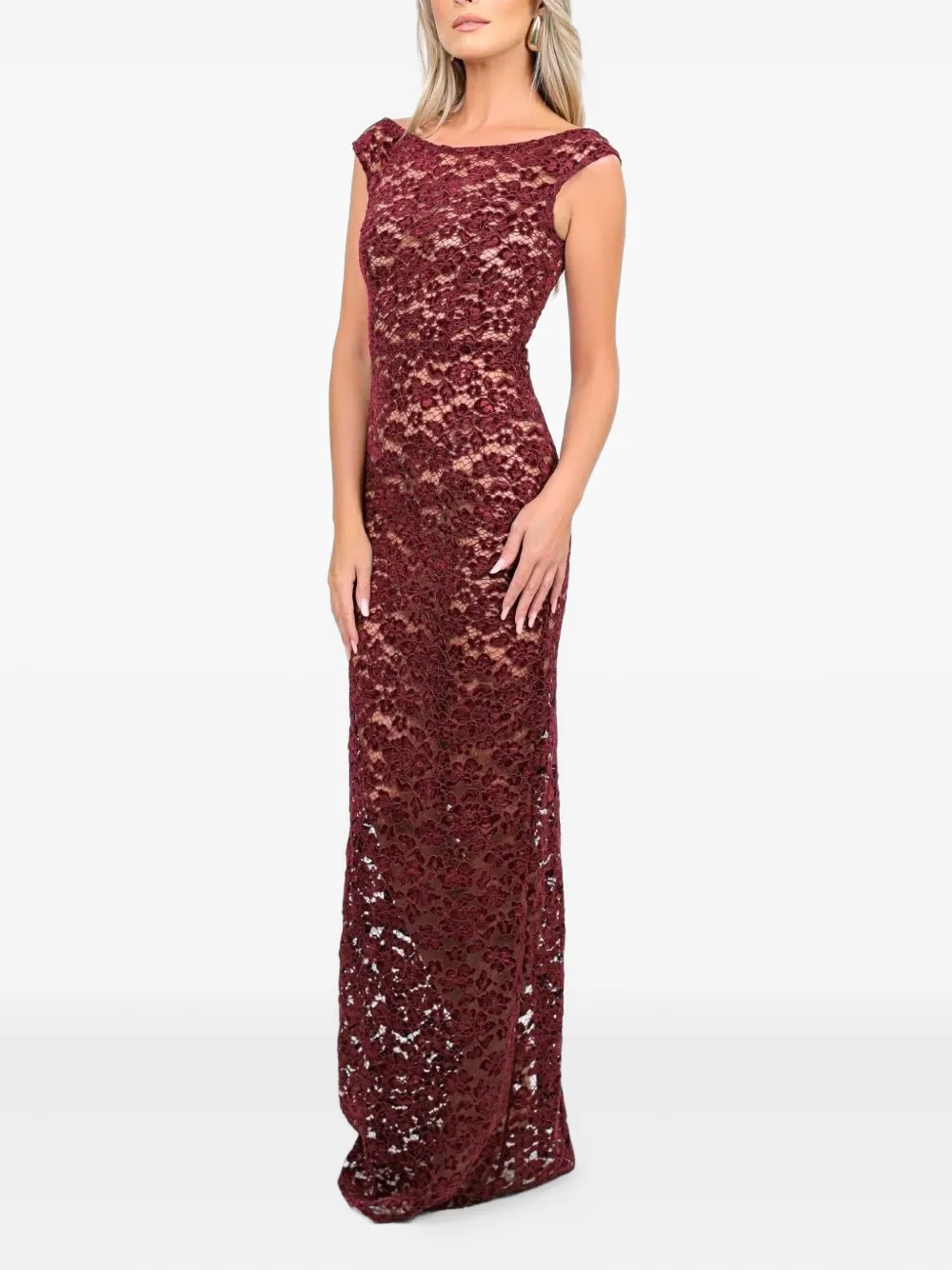 Roserry Marseille Lace Maxi Dress In Red