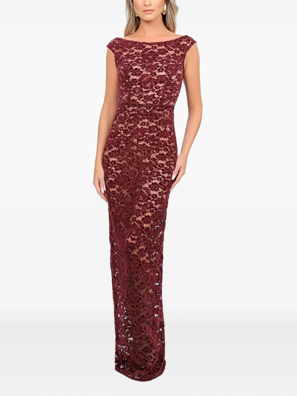 Roserry Marseille Lace Maxi Dress In Red