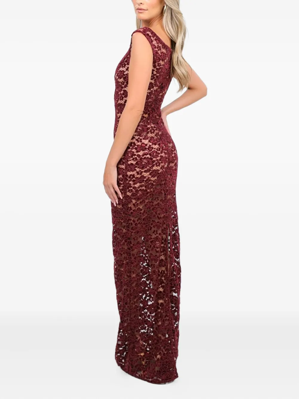 Roserry Marseille Lace Maxi Dress In Red