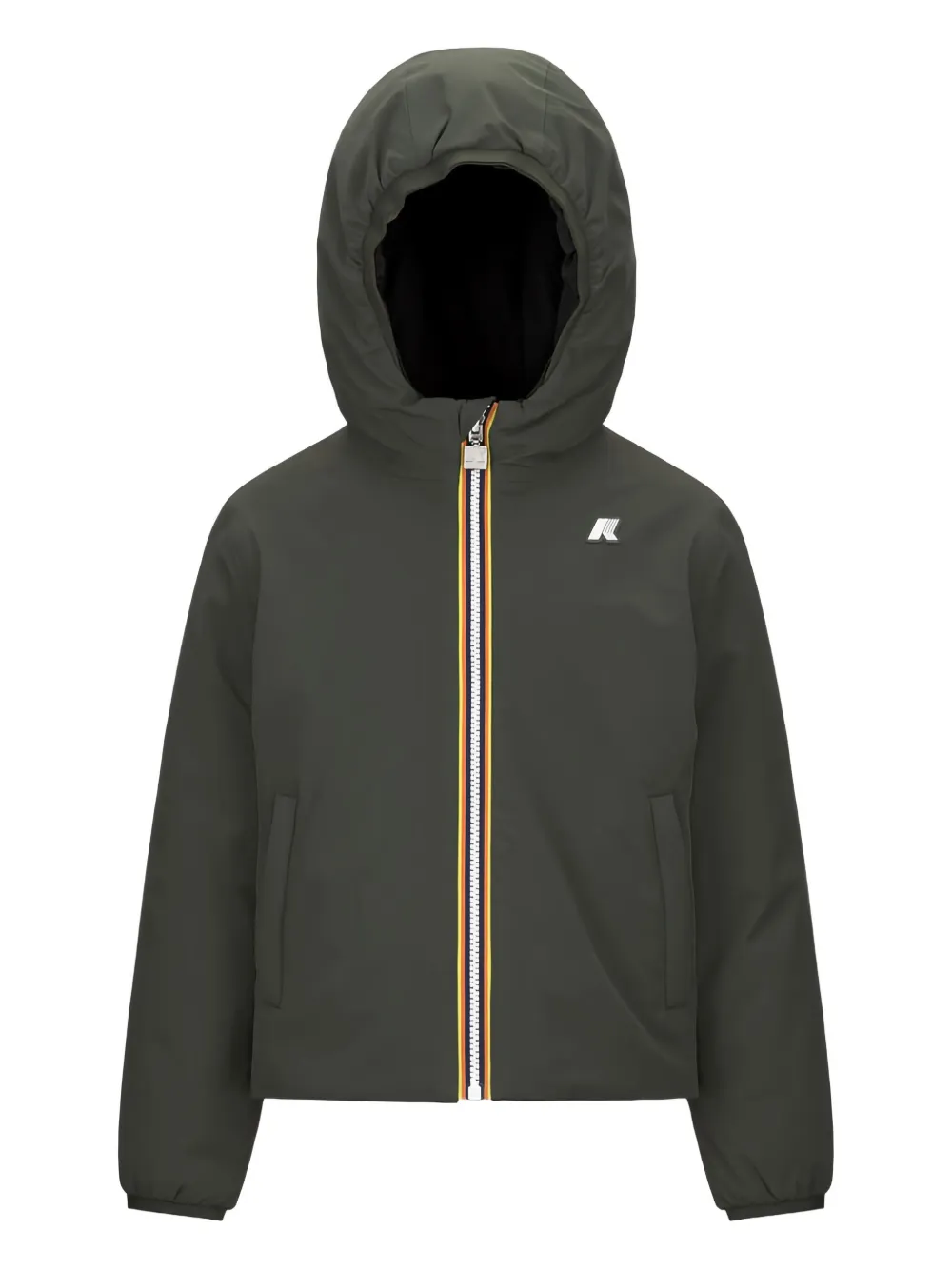 K-Way hooded stripe-detail jacket | Black | Image 1