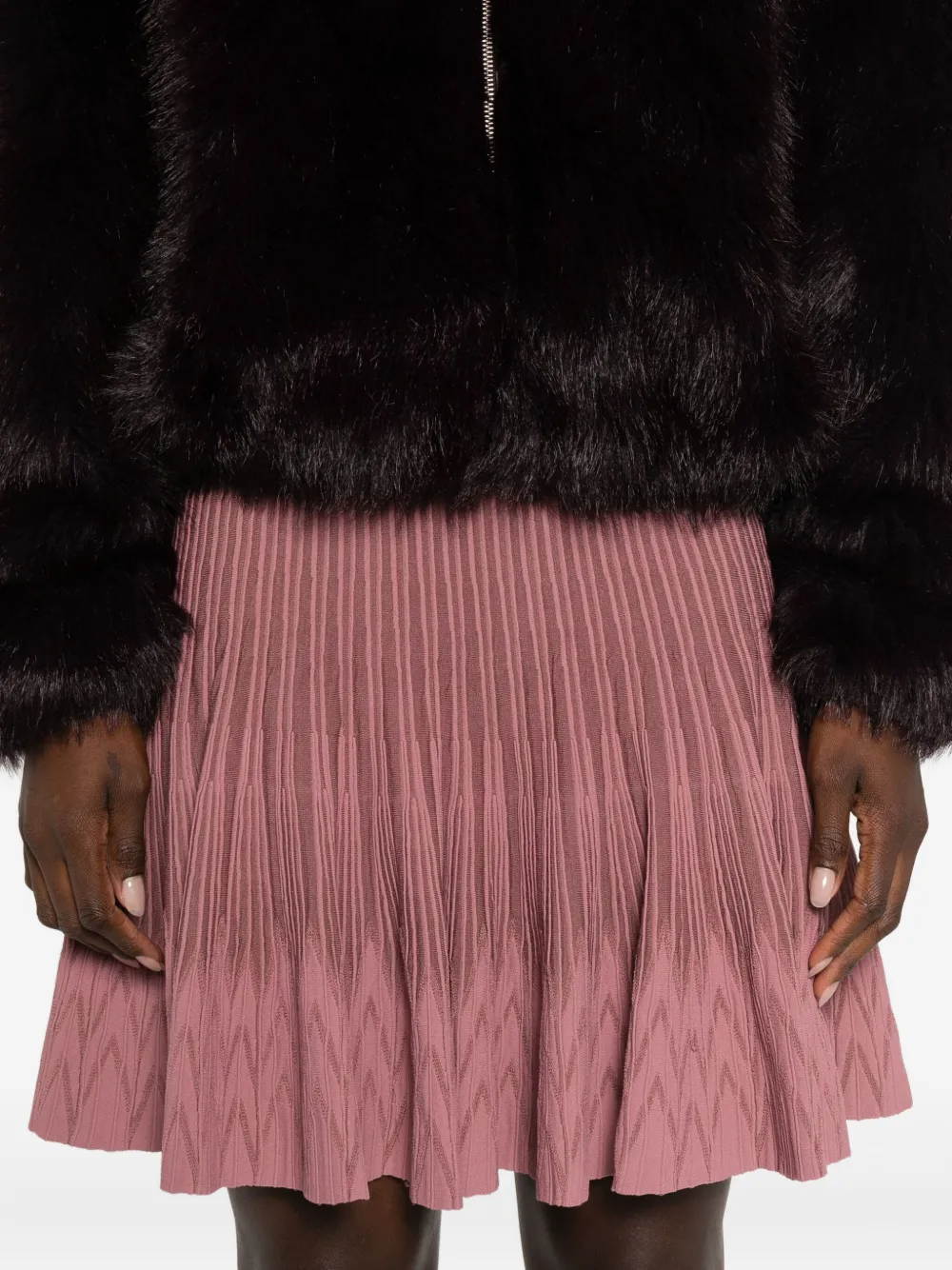 Pre-owned Alaïa 2000s Pleated Skirt In Pink